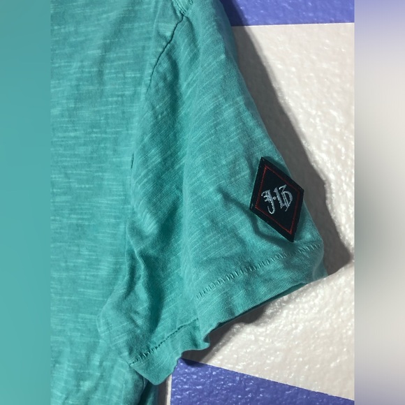 NWOT Johnson Motor Co Soft Cotton Tee in Green with Sleeve Patch - Size XS - Picture 2 of 5